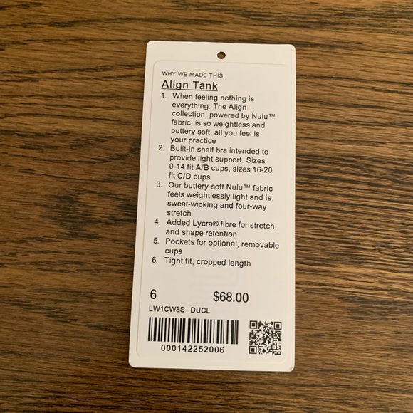 Lululemon Align Tank, Size 6, Taupe color - Picture 2 of 5